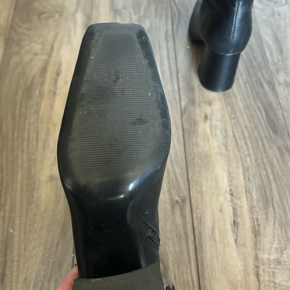 Mango black square toe ankle boots size 7.5 - Picture 4 of 9